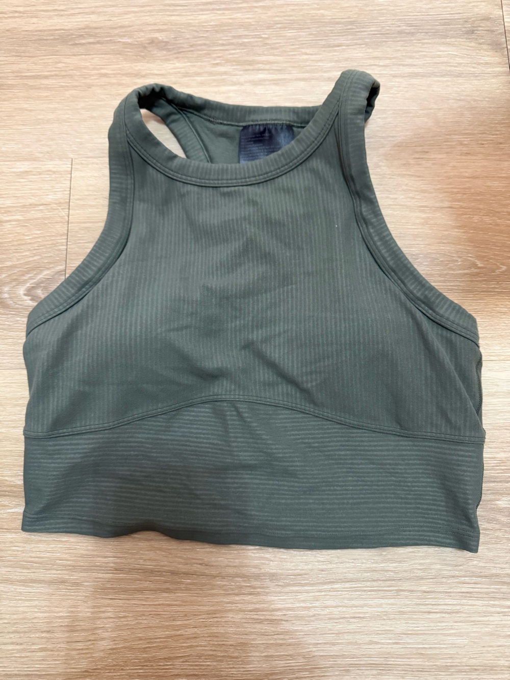 Lululemon High-Neck Crop Bralette - Olive Green- size 6